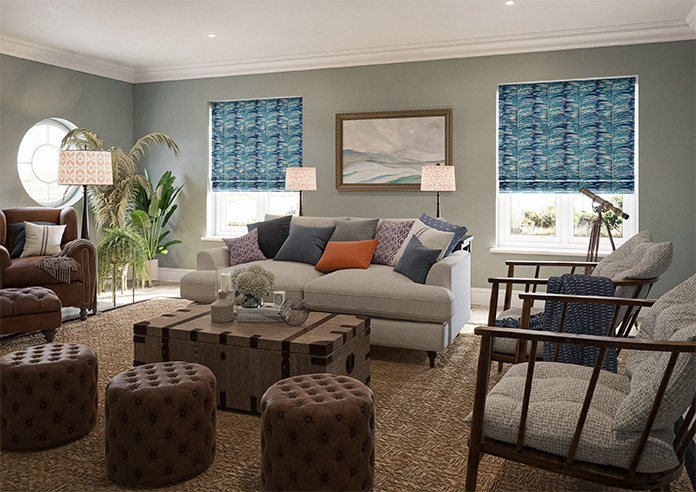 Melody Velvet, Blue Lagoon - Twist&Fit Roman Blind - Image 6